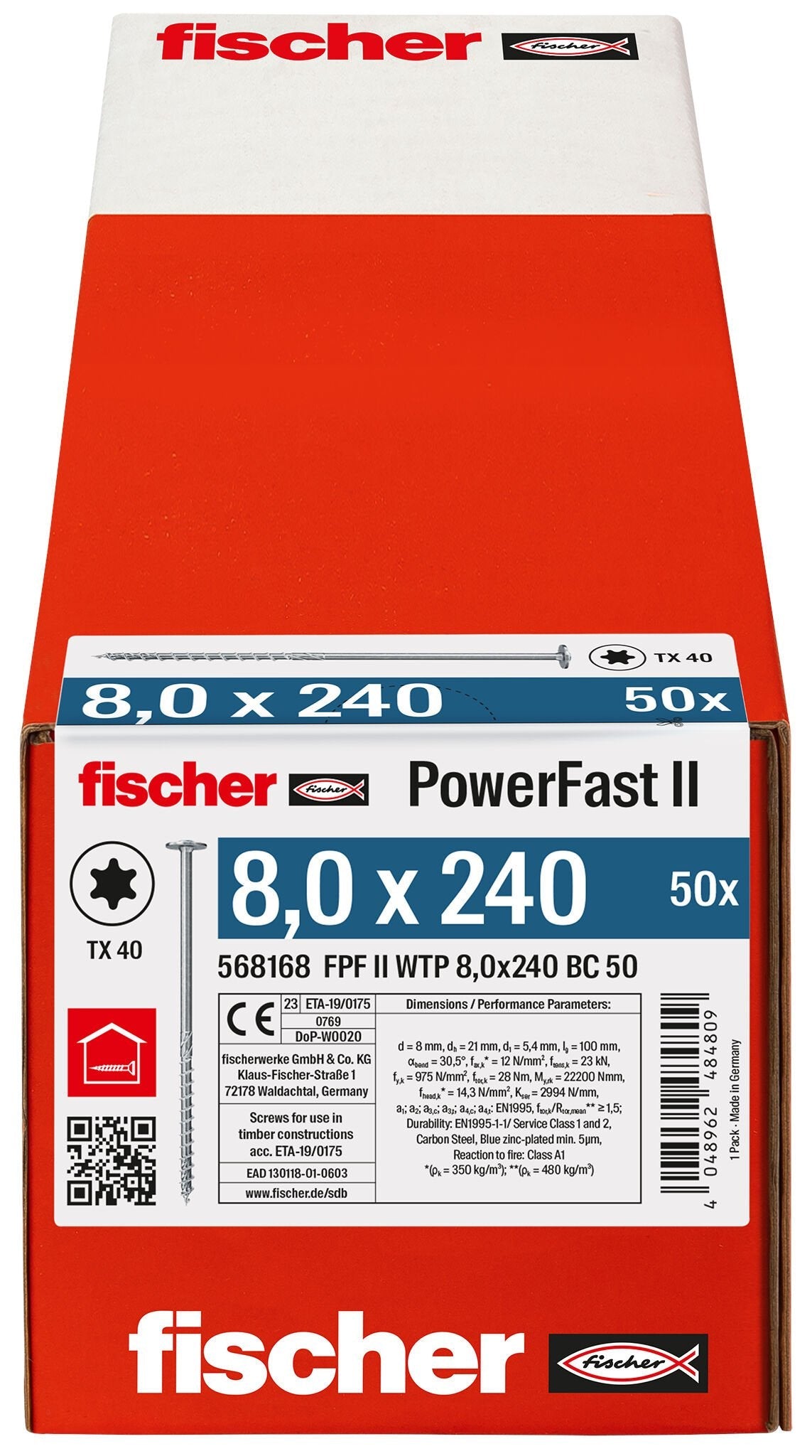Fischer Powerfast Ii 8,0x240 Tk Tx Tg Blvz 50