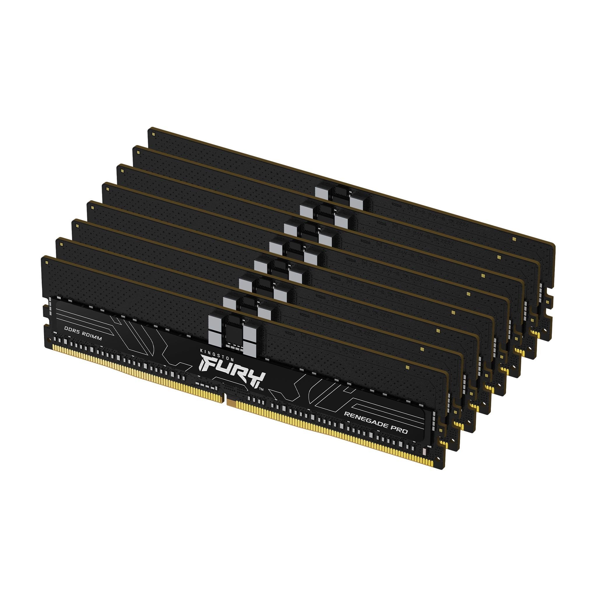 Memoria Kingston Fury 128 Gb Ddr5 5600 (8x 16 Gb) Octa Kit, Ram Negro, Kf556r28rbek8-128, Renegade Pro, Intel Xmp, Amd Expo Kf556r28rbek8-128