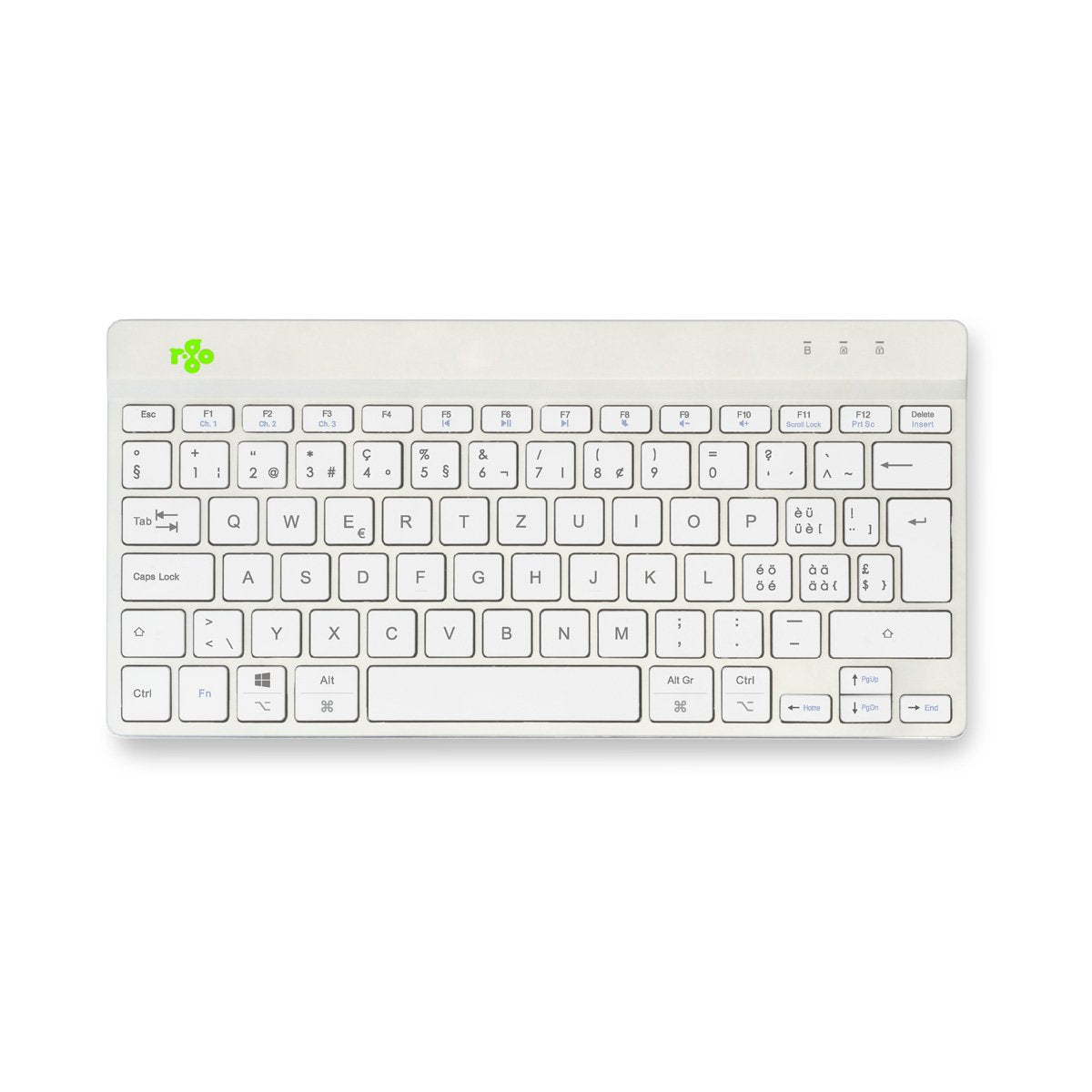 R-Go Compact Break Keyboard,  Qwertz (Ch), Bluetooth, White