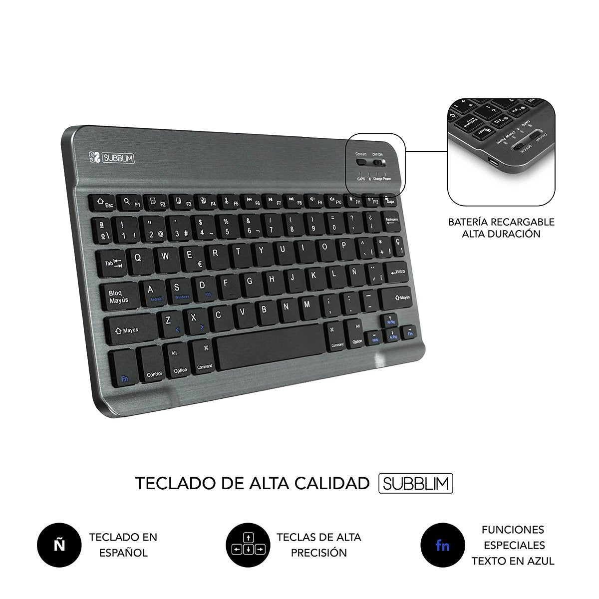 EAN 8436586741082 - SUBBLIM SUB-KT2-BT0002 teclado para móvil QWERTY Español Gris imagen 5