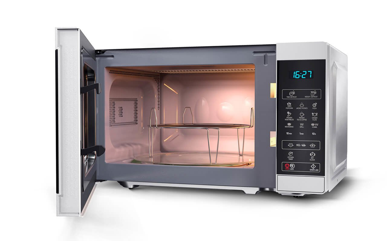 EAN 4974019966502 - Sharp YC-MG02E-S microondas Negro, Acero Microondas combinado Encimera 20 L 800 W imagen 3
