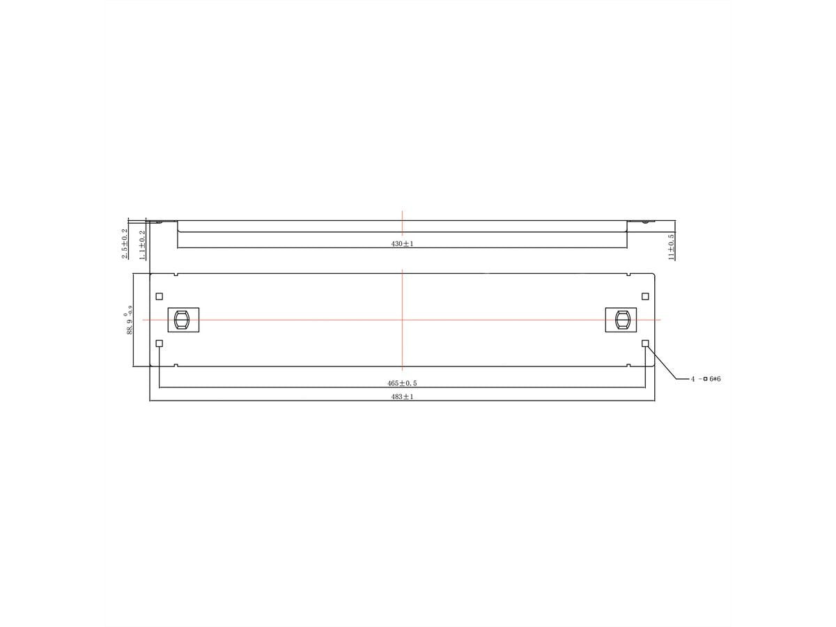 Roline 19-Zoll-Blindplatte Snap-In, 2 He, Schwarz