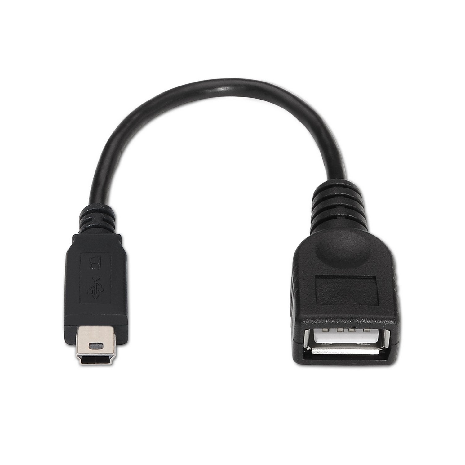 Aisens Cable Usb 2.0 Otg - Tipo Mini B Macho-A Hembra - 15cm - Negro