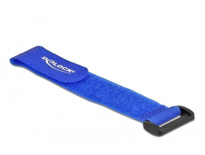 Delock Klett-Cablebinder Mit Schlaufe L 190 X B 25 Mm Blau 5 Stück