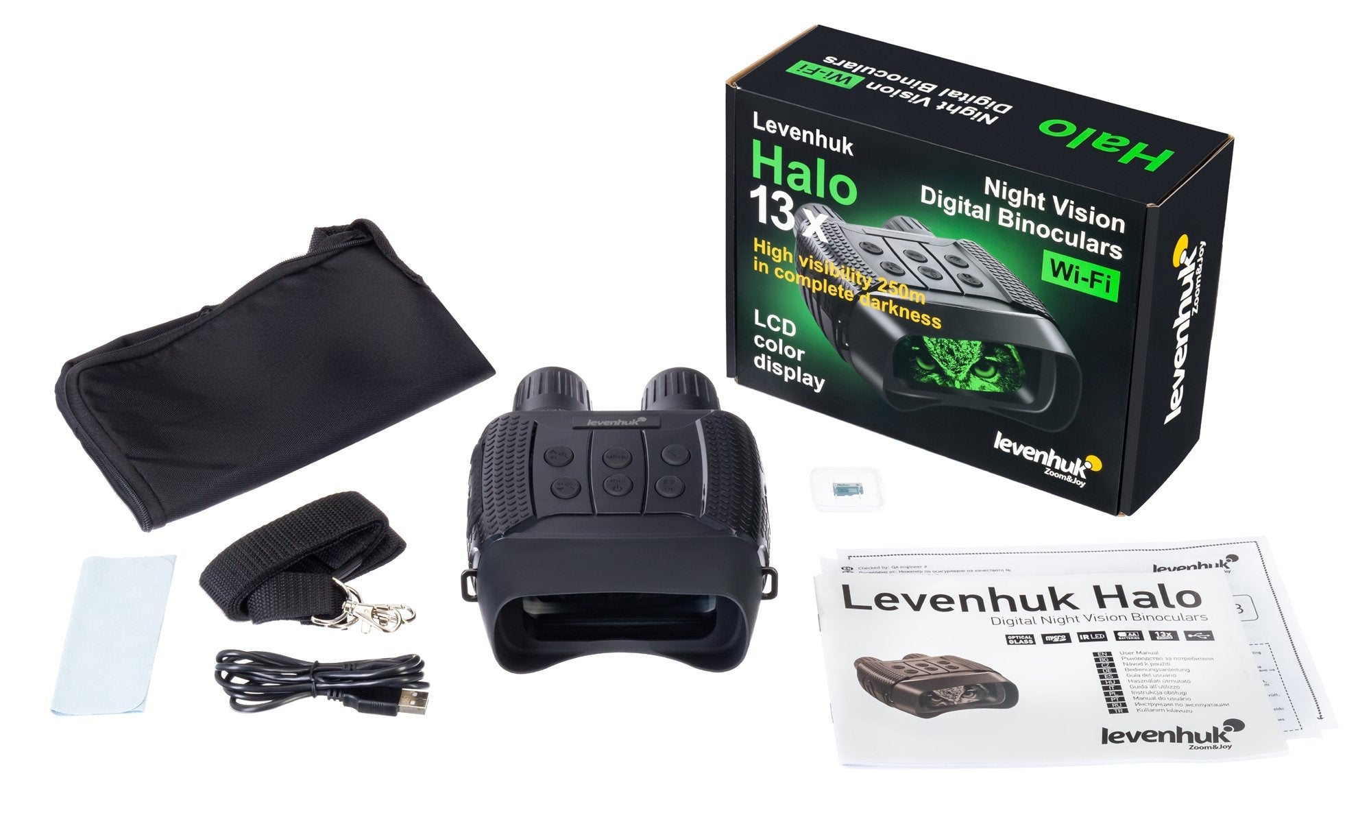 Prismáticos De Visión Nocturna Digital Levenhuk Halo 13x Wi-Fi
