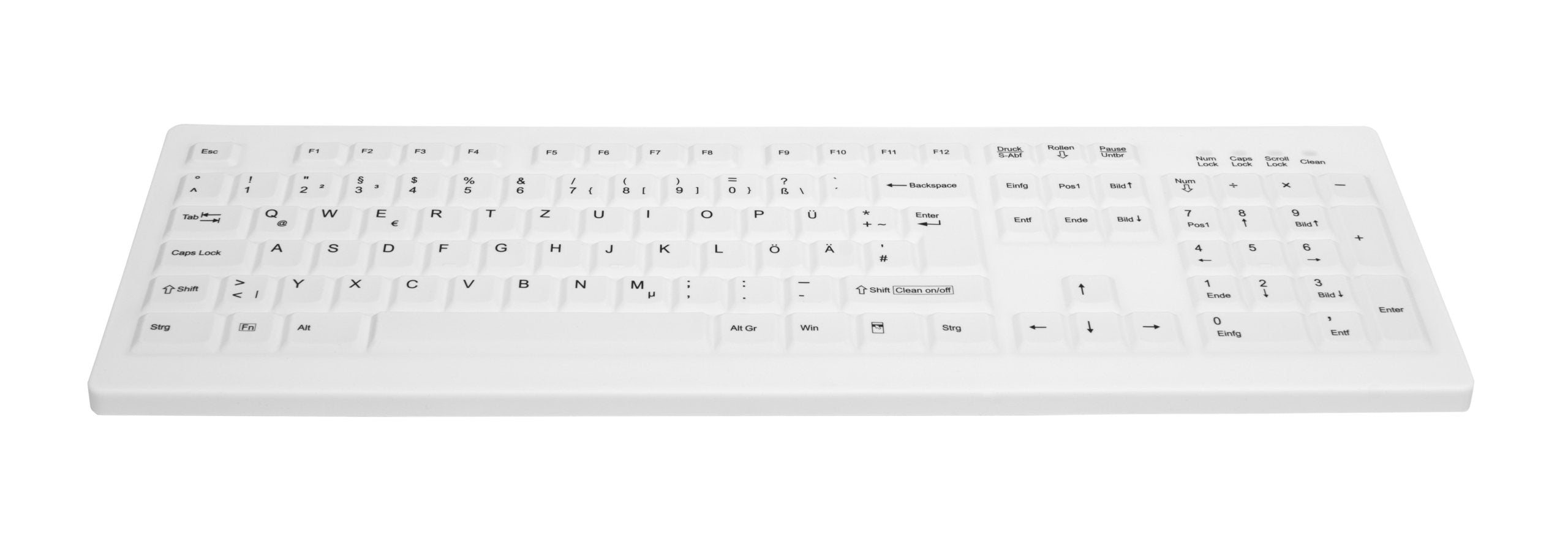 Teclado Alemán Cherry Ak-C8100f-Uvs-W/Ge Usb Qwertz Blanco
