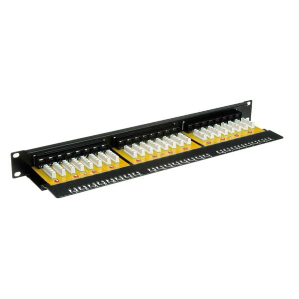 Kat.6 Class E 19pulgadas-Patchpanel 24p Sin Apantallar Negro