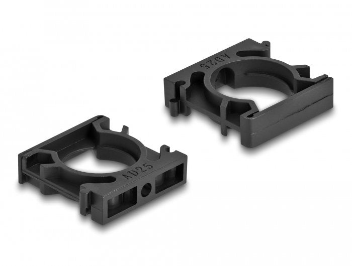 Delock Cableschlauchhalter Mit Verschlussclip 25 Mm 4 Stück Schwarz