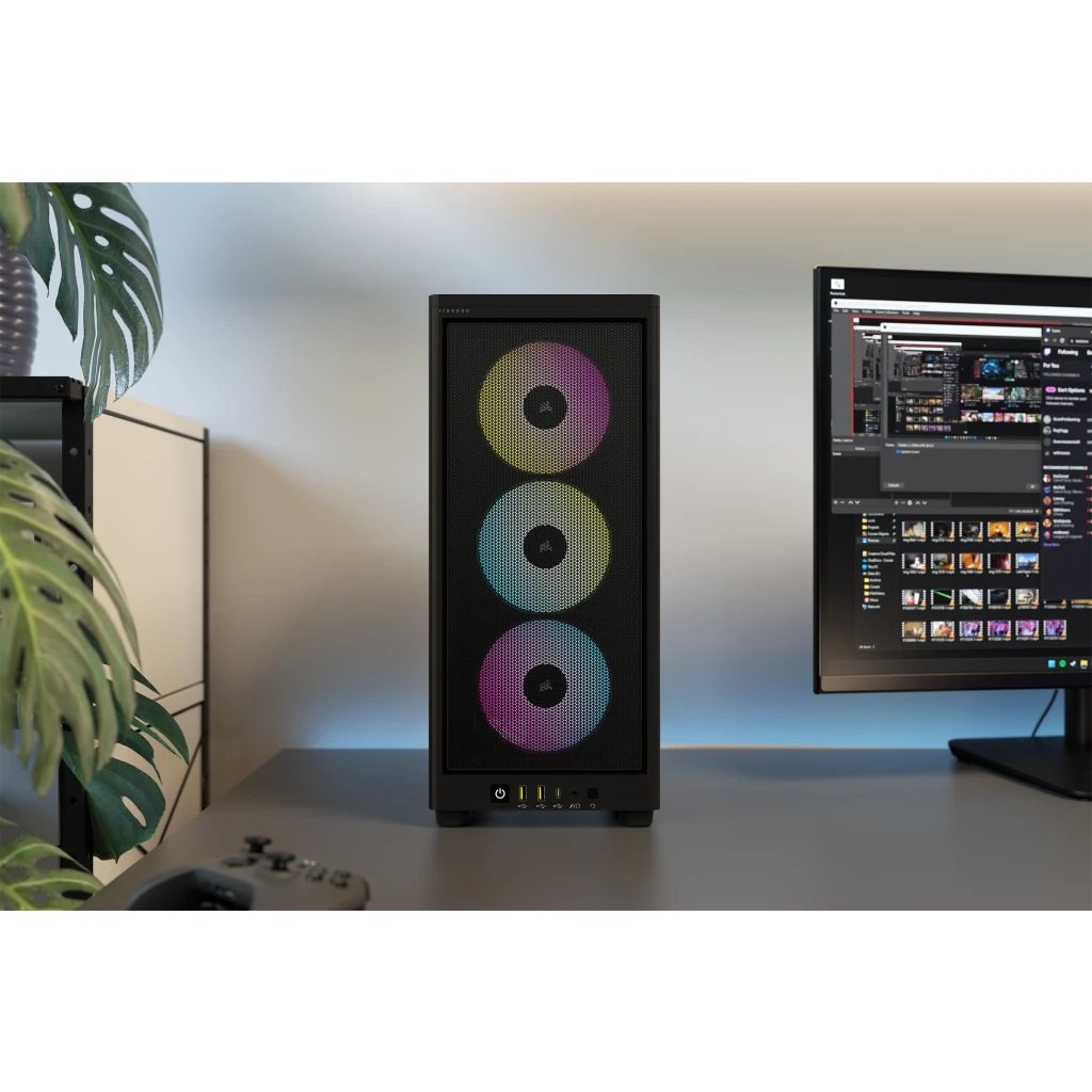 Caja Mini Itx Icue 2000d Rgb Airflow Black Corsair