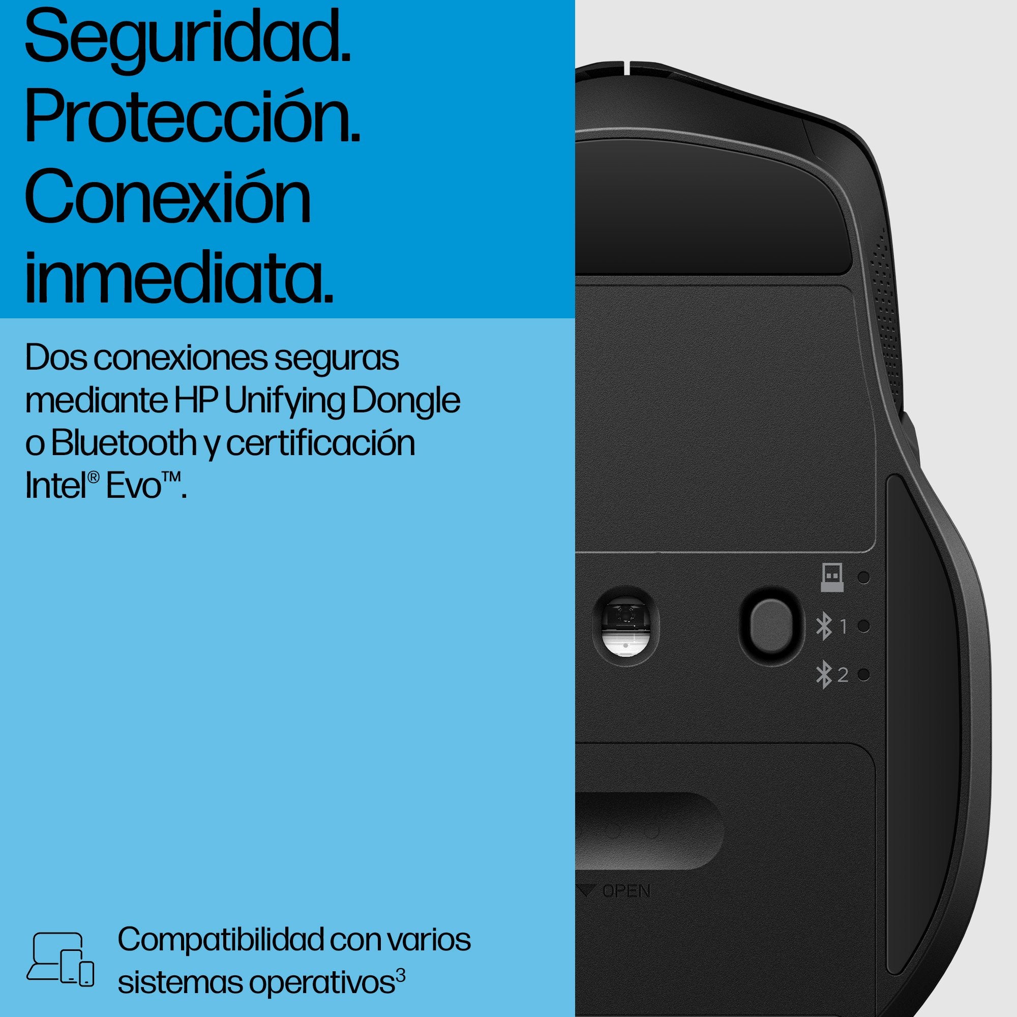 EAN 5715063677353 - HP 685 Comfort Dual-Mode Mouse ratón Hogar mano derecha Bluetooth + USB Type-A 1200 DPI imagen 3