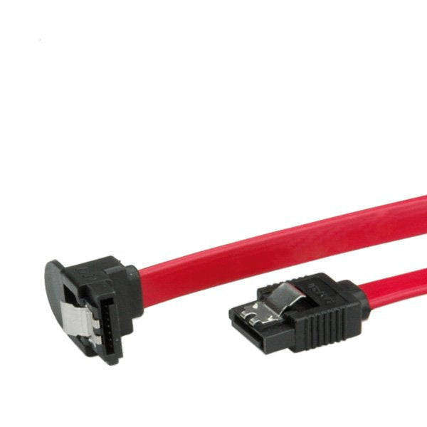 Roline Int. Sata 6.0 Gbit S Hdd-Cable Mit Schnappverschluss, Gewinkelt, 1 M