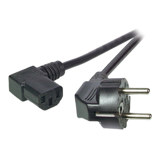Efb Netzleitung Schutzkontakt 90 - C13 90, Schwarz, 5,0 M, 3 X 1,00 Mm