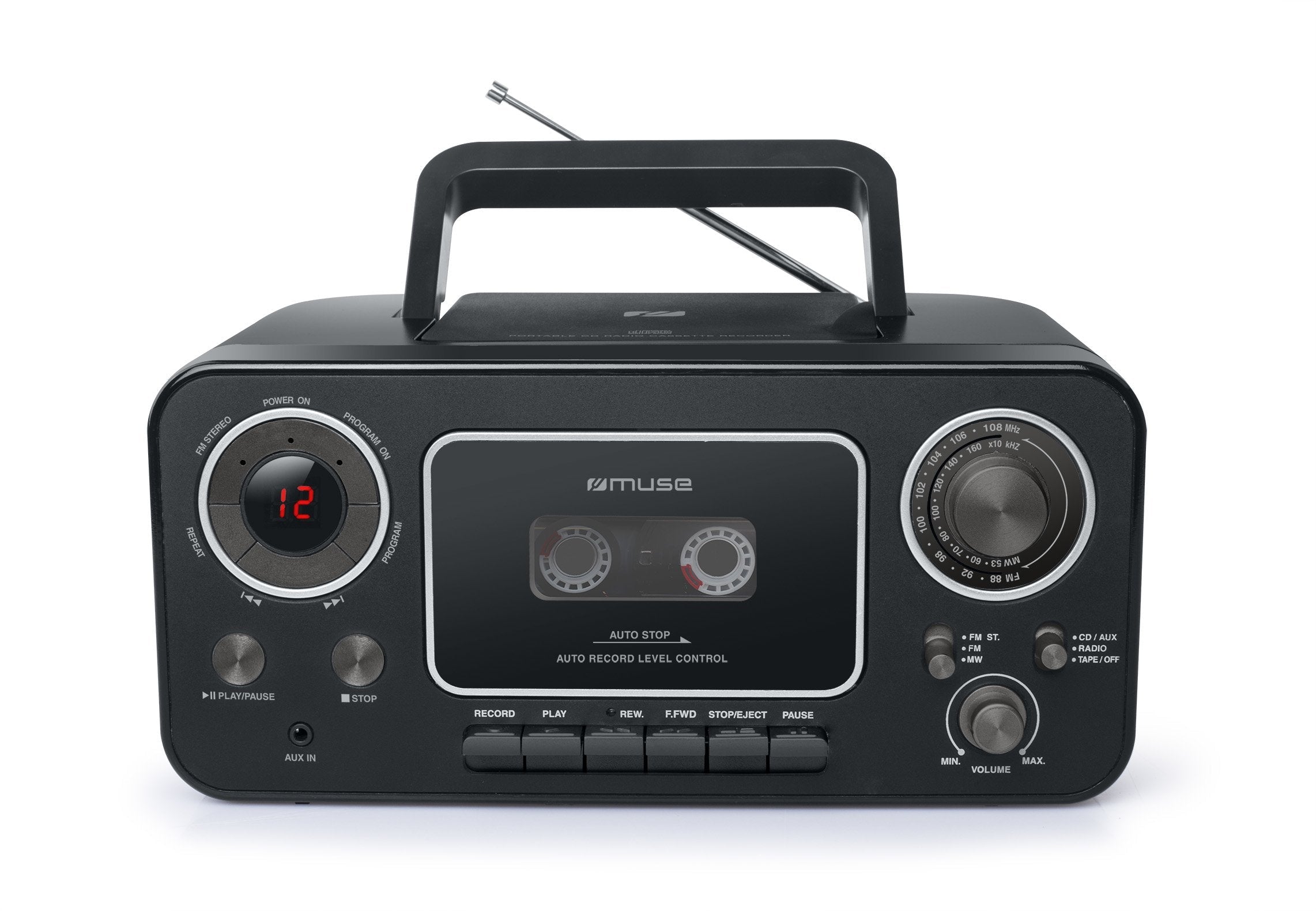 Radio Cd Muse M-182 Rdc Black  Y K7 Portátil