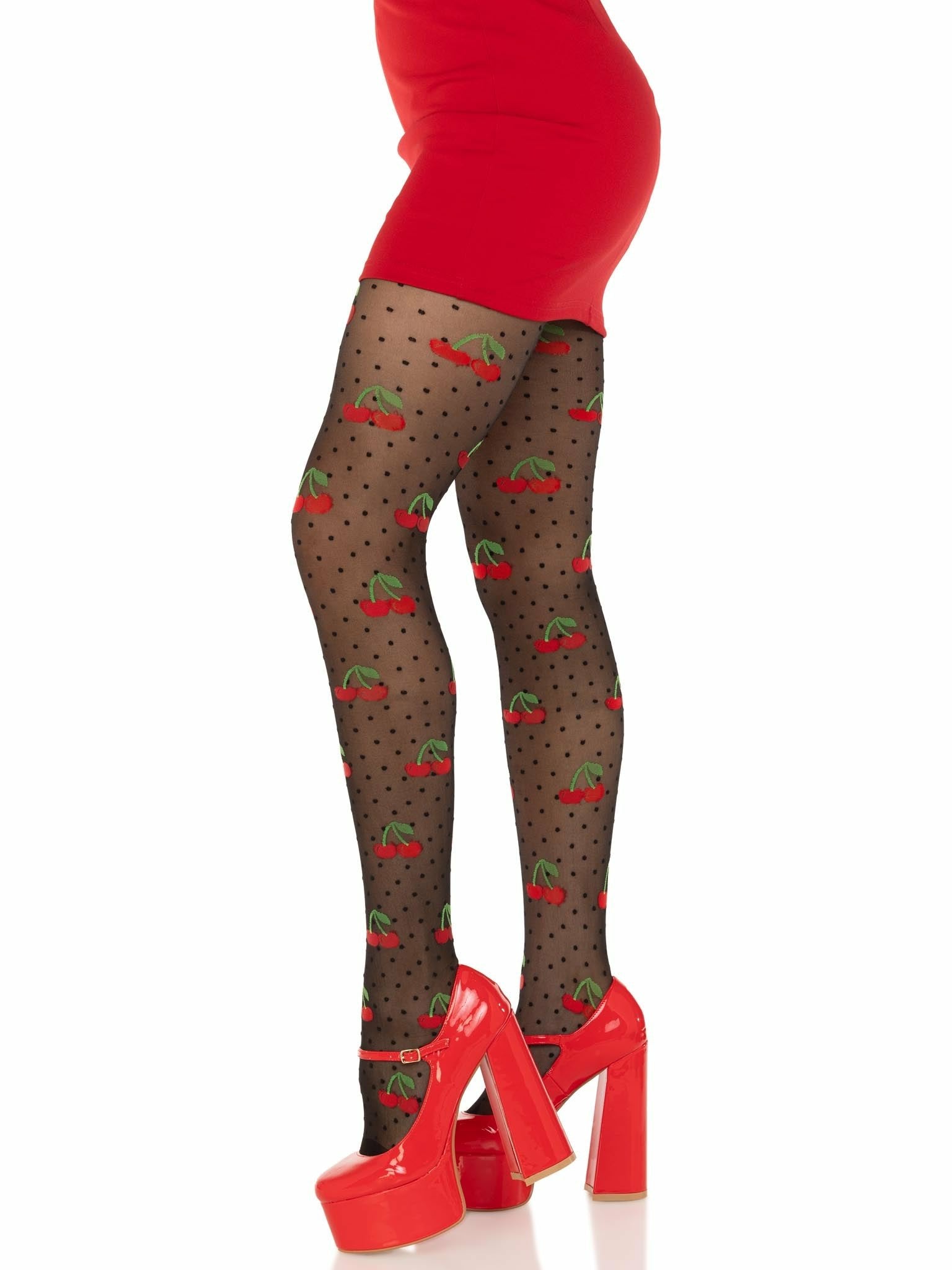 Leg Avenue - Medias Lunares Cereza Negro