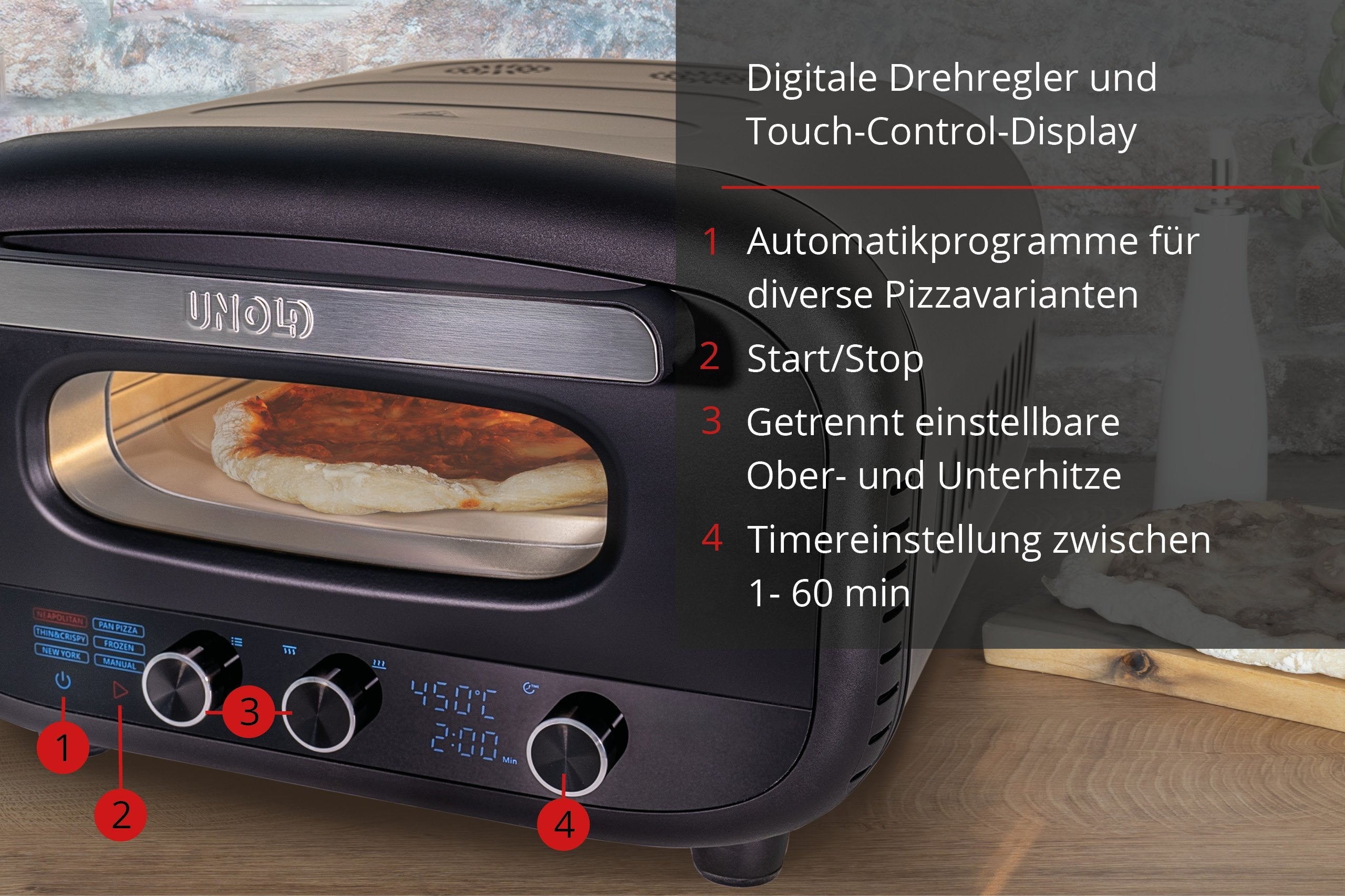 EAN 4011689688058 - Unold 68805 fabricante de pizza y hornos 1 Pizza(s) 1700 W Negro imagen 3