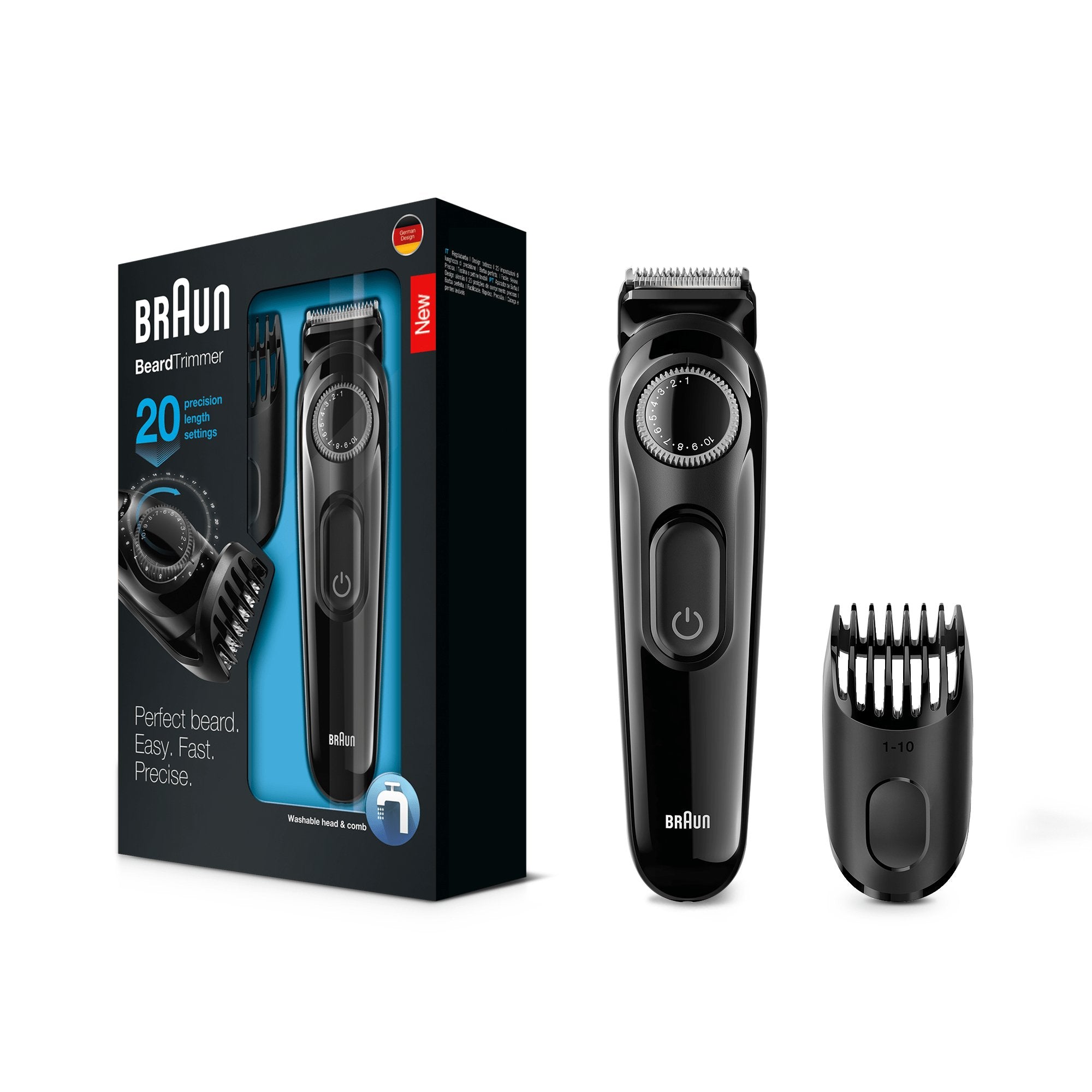 Cortabarbas Braun Beardtrimmer Bt3022 Con Batería 3 Accesorios
