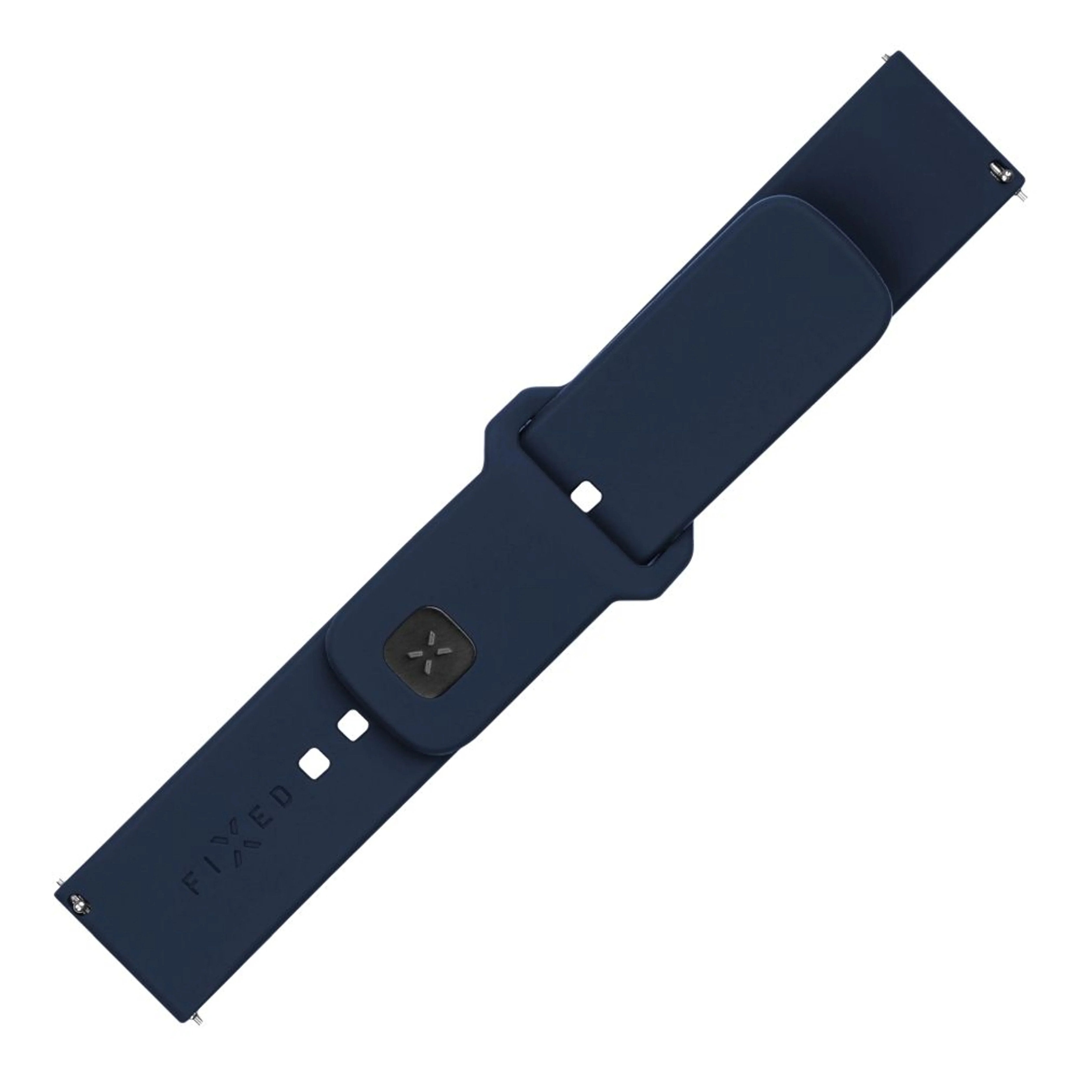 Fixed Silicone Sporty Strap Set With Quick Release 20mm For Smartwatch, Blue