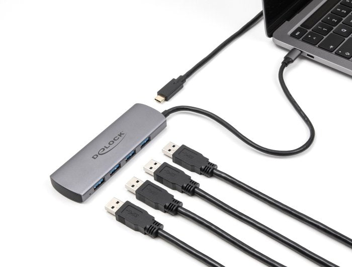 Delock Usb 10 Gbps 4 Port Usb Typ-A Hub Con Usb Tipo-C Anschluss