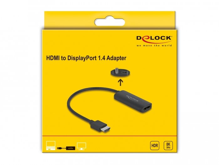 Delock Adapter Hdmi-A Stecker Zu Displayport Buchse 8k