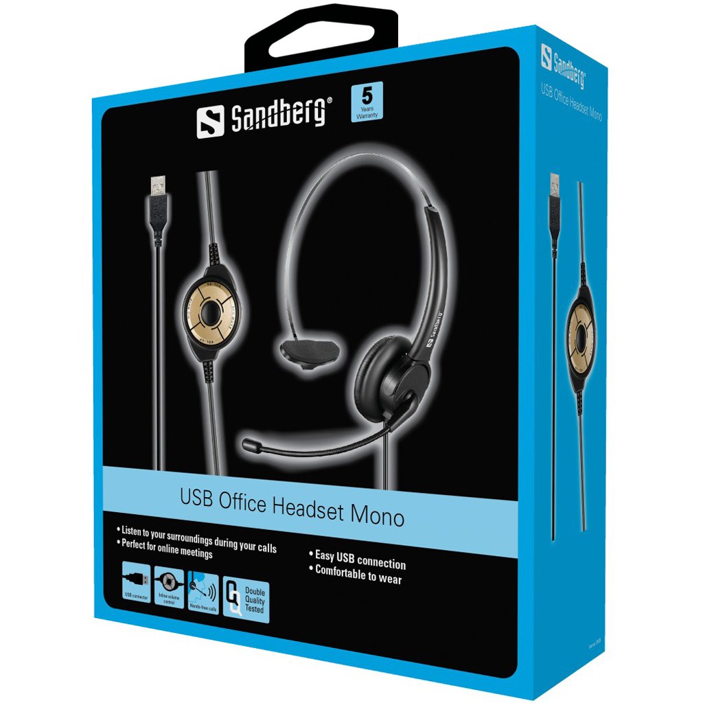 EAN 5705730126284 - Sandberg 126-28 auricular y casco Auriculares Alámbrico Diadema Oficina/Centro de llamadas USB tipo A Neg imagen 4