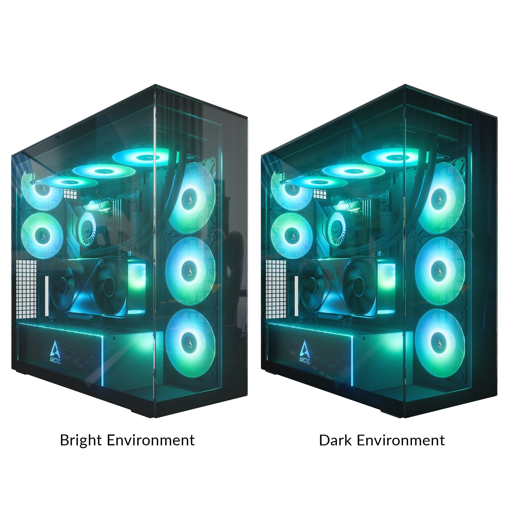 Caja Pc Arctic Xtender Vg  (Negro, Tempered Glass X 2, Klar-Glas) Acpcc00024a