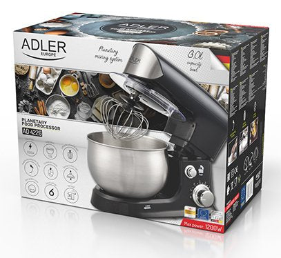 EAN 5903887804844 - Adler AD 4226B robot de cocina 1200 W 3 L Acero inoxidable, Negro imagen 7