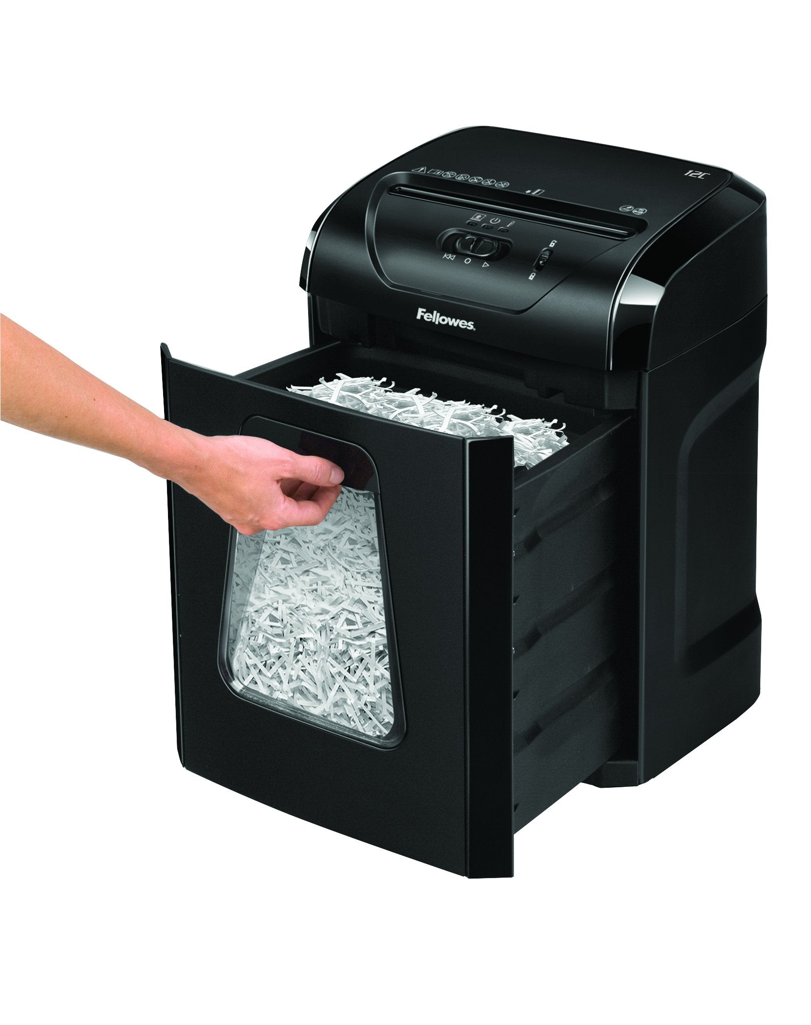 EAN 0043859732326 - Fellowes Powershred 12C triturador de papel Corte cruzado 22,5 cm Negro imagen 6