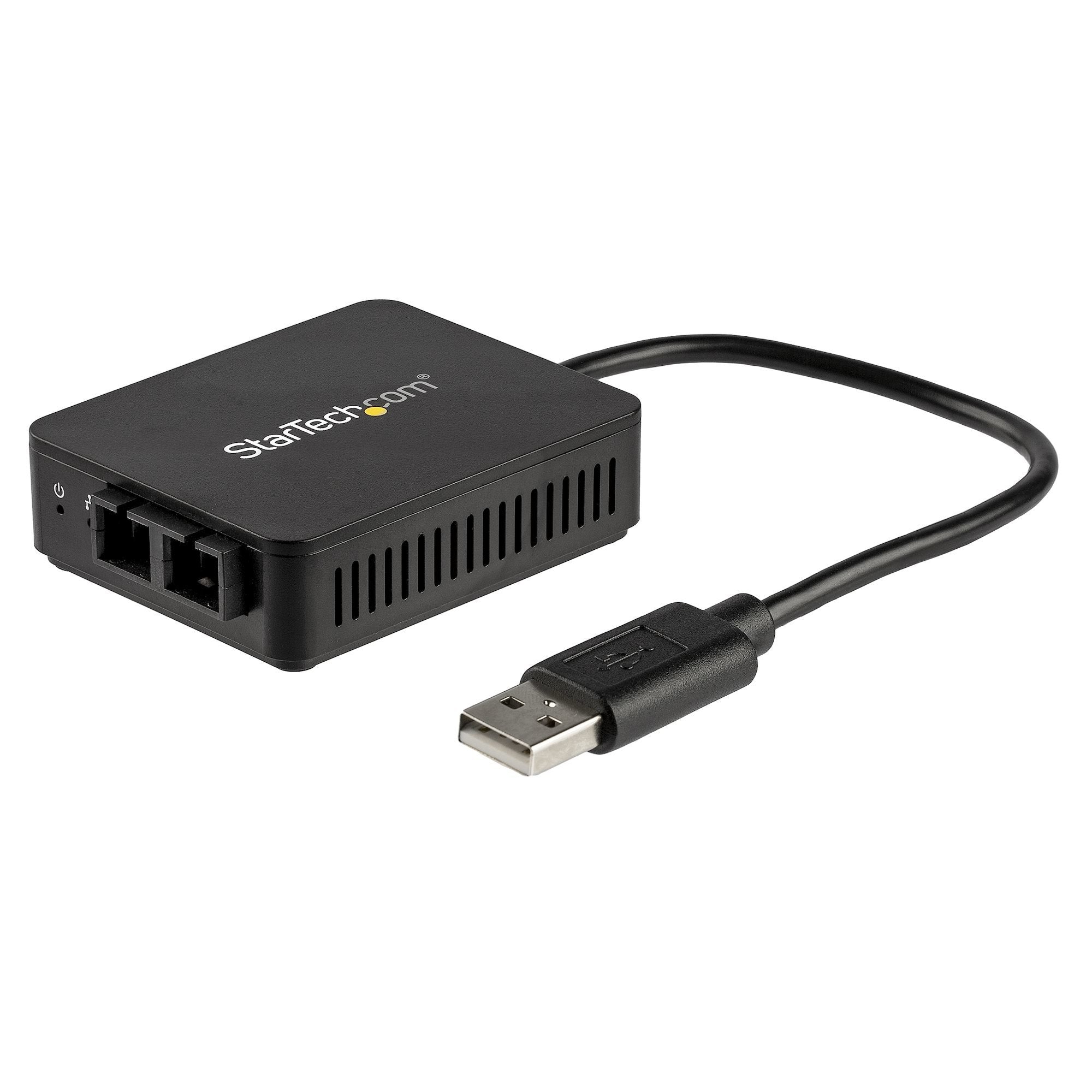Startech.Com Adaptador Conversor Usb A Fibra Óptica - De 100mbps - Adaptador De Red Usb 2.0 A Fibra - 100basefx-Sc Hembra Dúplex Multimodo Compatible Con Fibra/Mmf - De 2km - Adaptador Compacto Lan De Usb A Fibra
