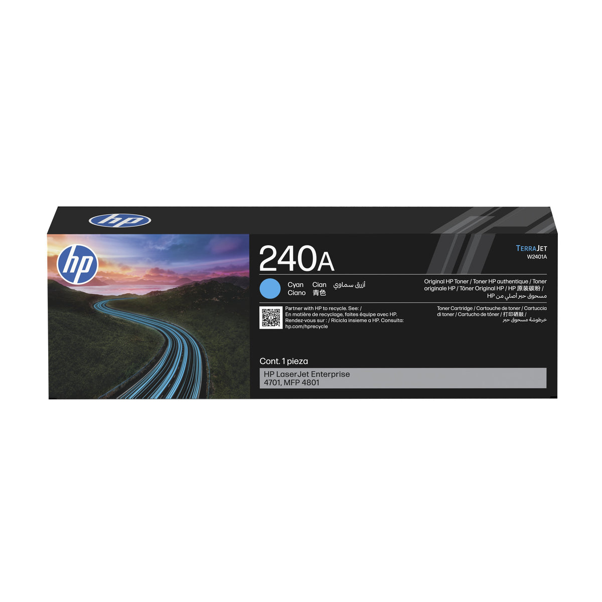 Hp Tóner Cian W2401a 240a  2000 Copias Cartucho De Tóner Hp Laserjet 240a Cian