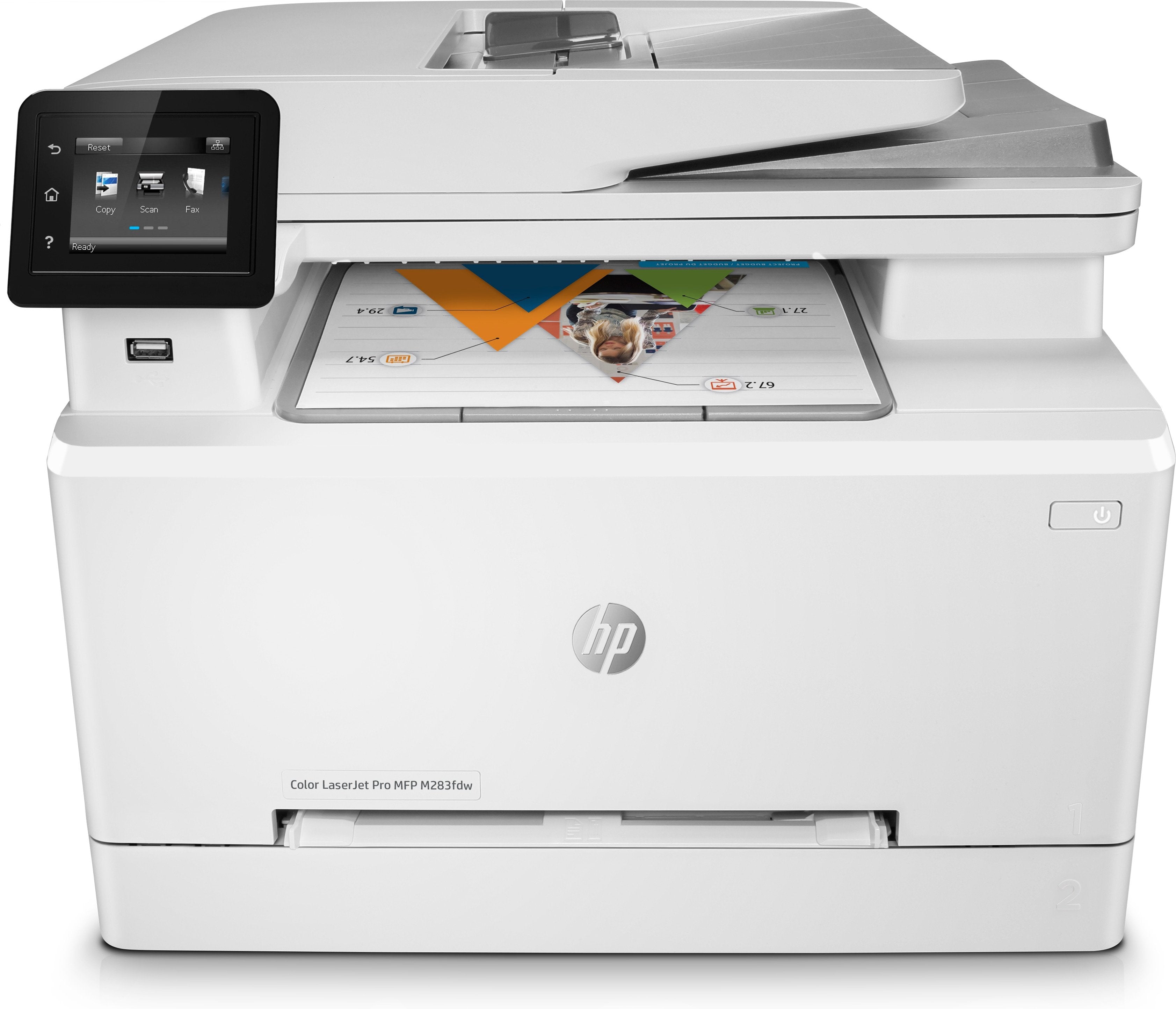 Multifunción Láser Color Hp Láserjet Pro M283fdw Wifi Fax Dúplex Blanca