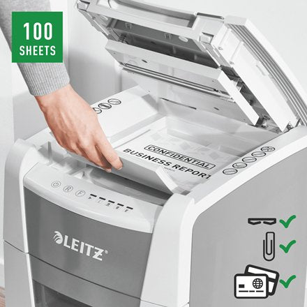 EAN 4002432124084 - Leitz 80110000 triturador de papel Corte cruzado 22 cm Gris, Blanco imagen 7