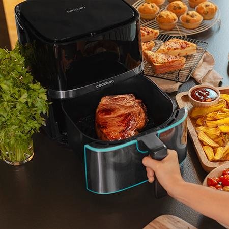 Freidora Por Aire Sin Aceite Cecotec Cecofry Full Inox Pro 5500 1700w Capacidad 5.5l