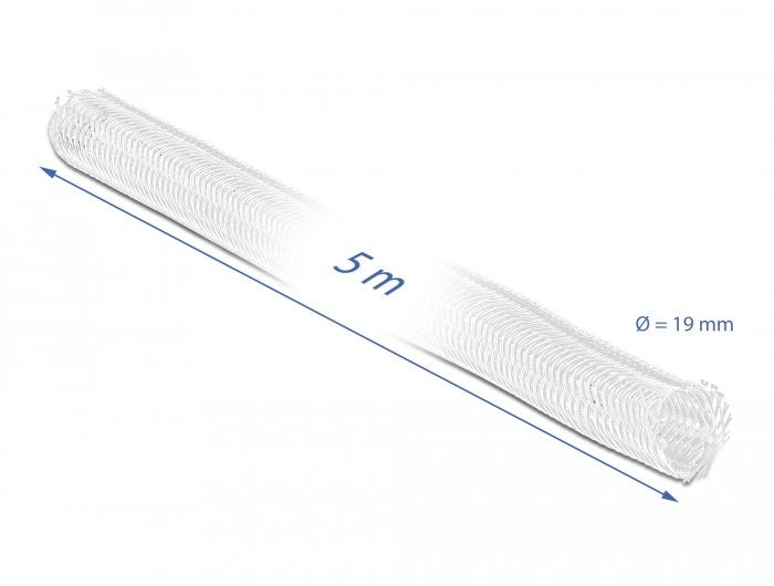 Manguera Trenzada Delock Con Cierre De Velcro 5 M X 19 Mm Blanco