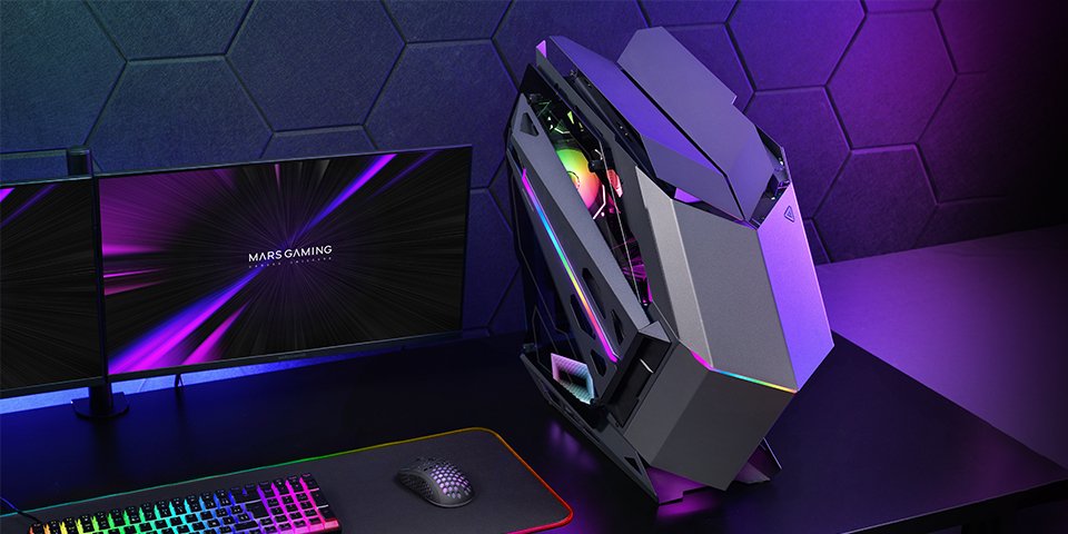 Caja Torre E-Atx Xxl Mc-Titan Negro Mars Gaming Bahías Int:1x3'5, 4x2'5/ 2xusb 3.0/ Hasta 7 Ventiladores De 120mm/ Audio In/Out