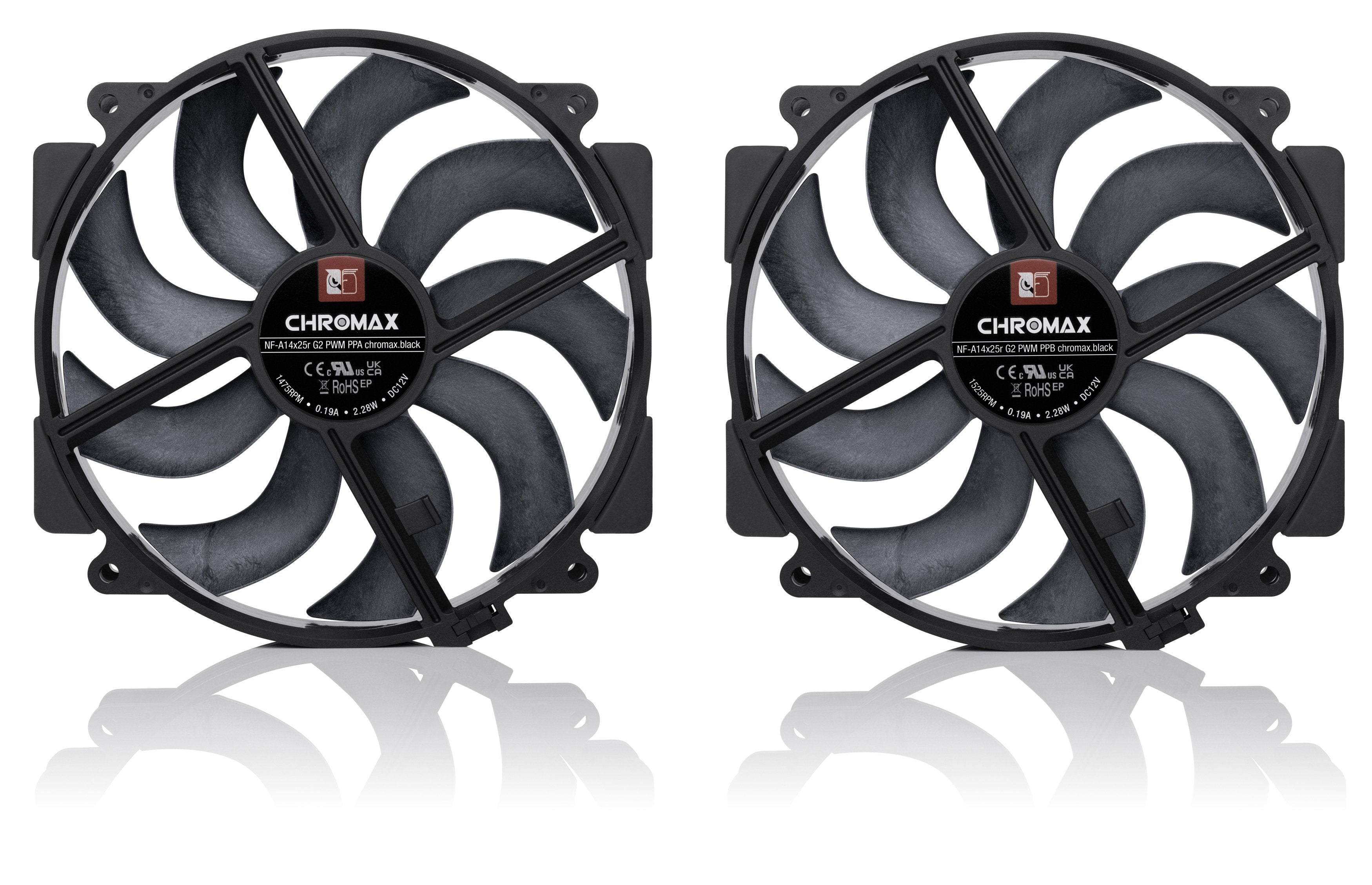 EAN 9010018100754 - Noctua NF-A14X25R G2PWM SX2 CHBK Carcasa del ordenador Ventilador 14 cm Negro 2 pieza(s) imagen 3