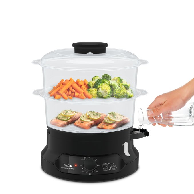 EAN 3045380019225 - Tefal Minicompact VC139810 vaporizador 2 cesta(s) Independiente 800 W Negro imagen 2
