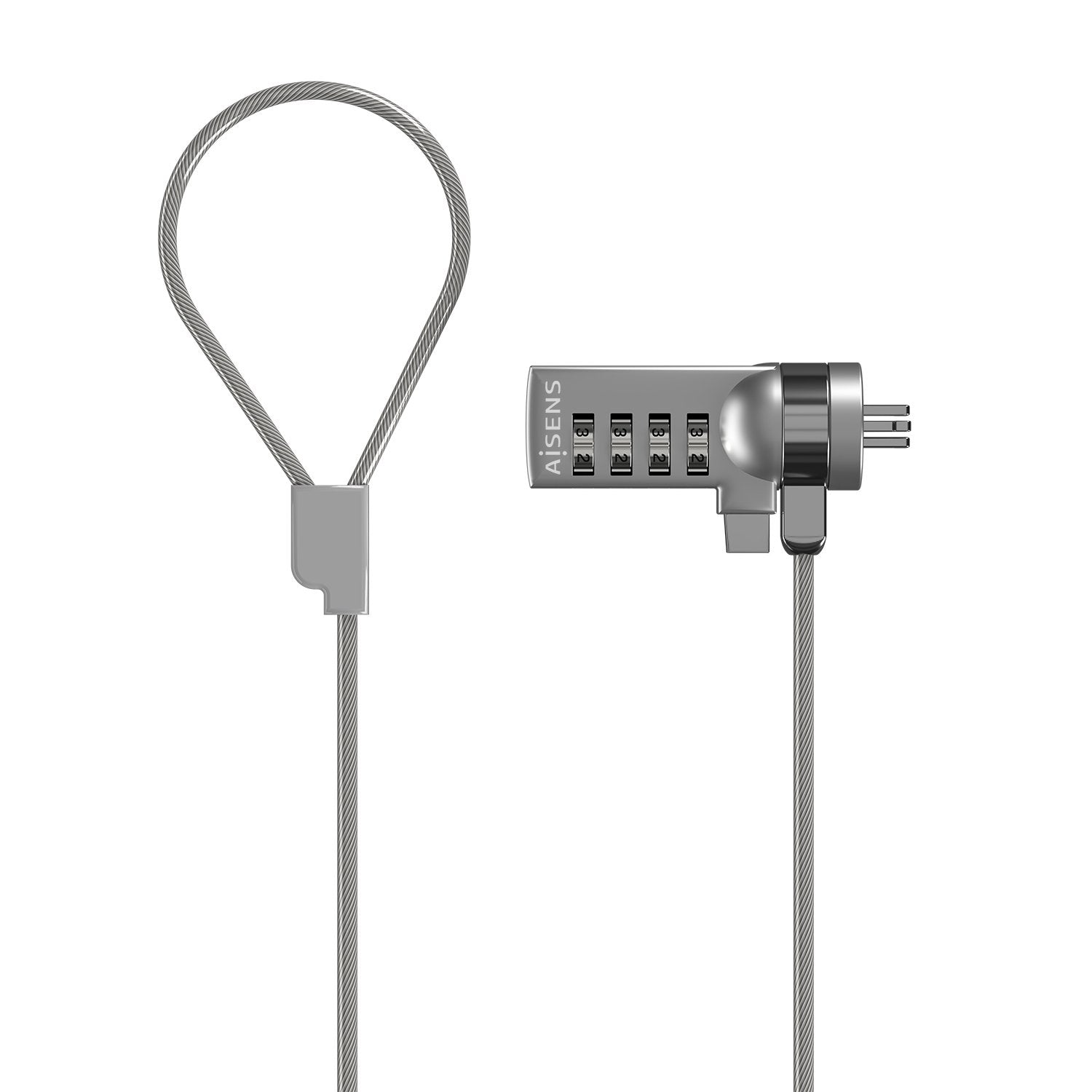 Aisens Cable Con Cerradura De Combinacion Para Ordenador, Monitor, Portatil - 1.50m