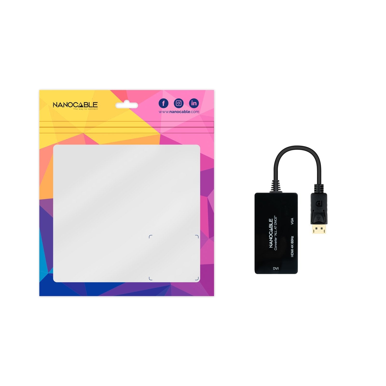 Conversor Dp A Hdmi/H, Dvi/H, Vga/H Negro 20 Cm