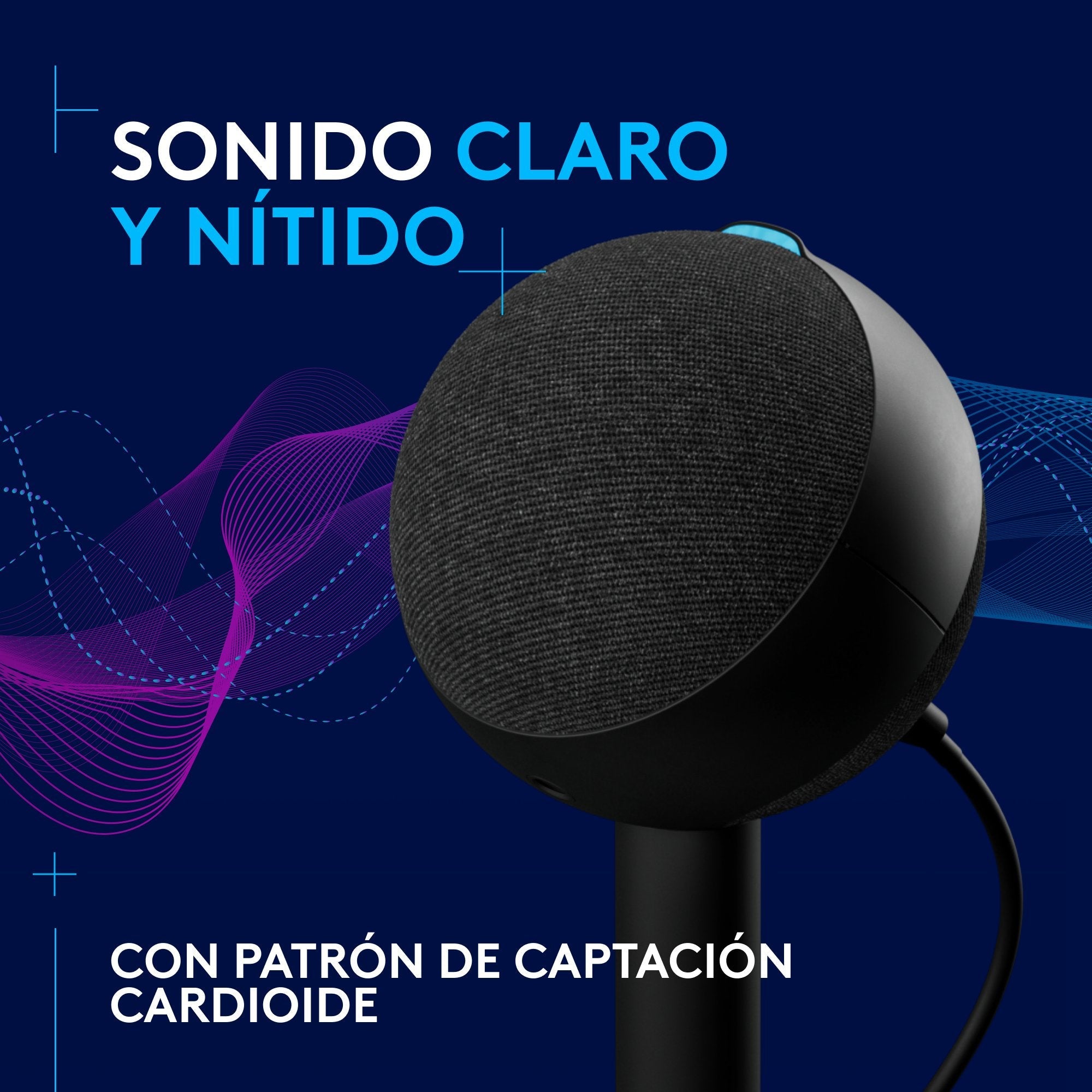 Micrófono Logitech G Yeti Orb Negro  De Superficie Para Mesa