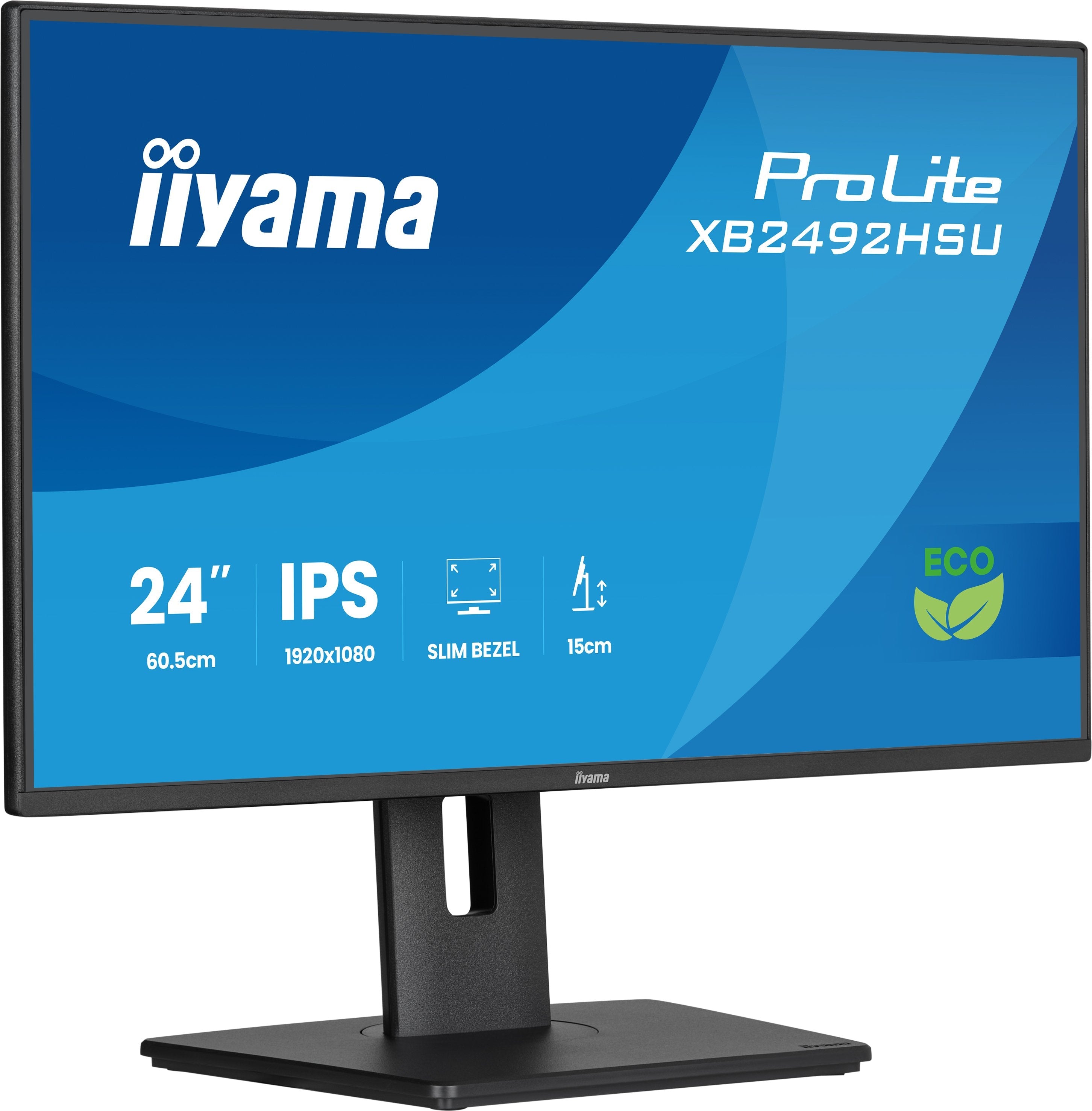 Iiyama Prolite Xb2492hsu-B1 (60.5 Cm (24 Zoll), Negro (Matt), Fullhd, Ips, Hdmi, Dp, Usb-Hub, Verstellbarer Standfuss, 120hz Panel) Xb2492hsu-B1