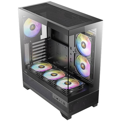 Caja Pc Semitorre Atx Cx700 Rgb Elite Negro Antec Int:2x3.5,2x2.5/ 1xusb3.0, 1xusb3.2 Tipo C/ Audio In/Out/ Panel De Cristal Templado