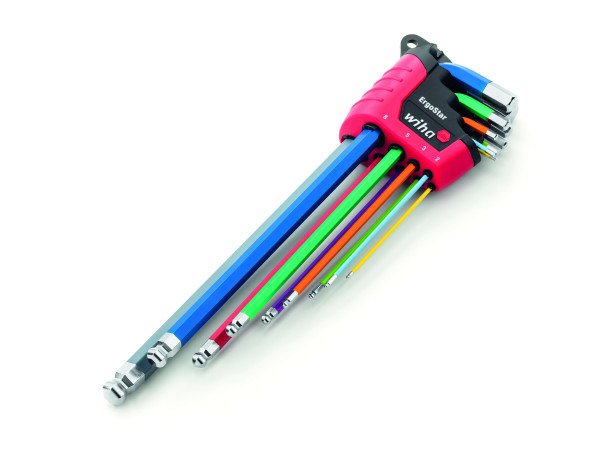 Juego De Llaves Acodadas Wiha En Soporte Ergostar, Destornillador De 9 Piezas 43849