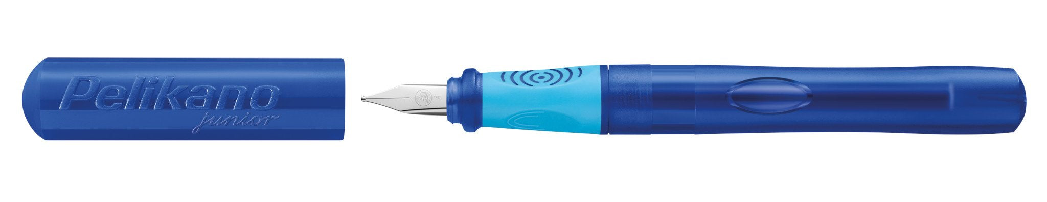 Pelikan Junior - Pluma Estilográfica Para Diestros (Plumín A, Estuche Plegable), Color Azul