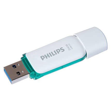 Pendrive Philips 256 Gb, Usb Tipo A, 3.2 Gen 1 (3.1 Gen 1), Tapa, 8 G, Turquesa, Blanco