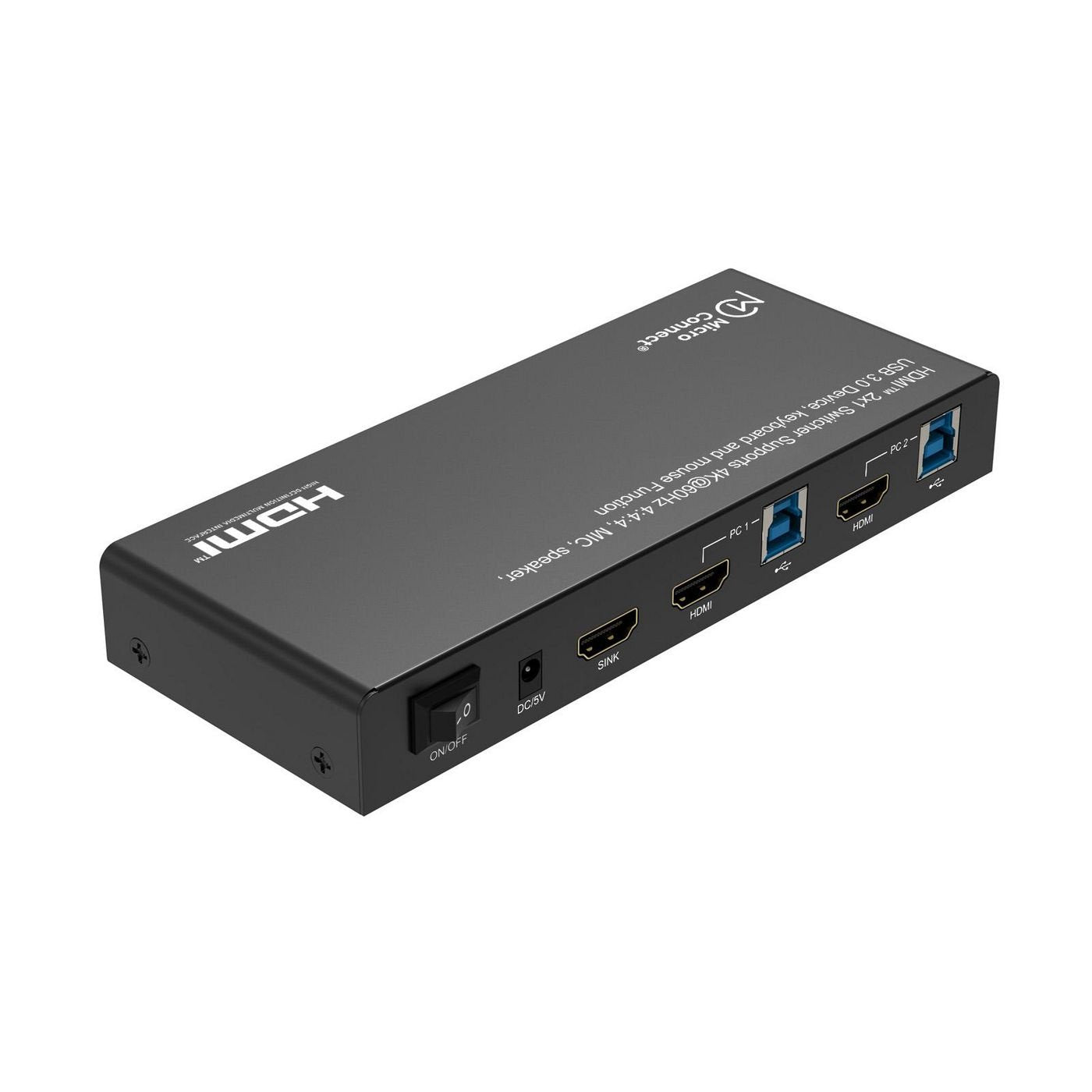 4k@60hz Hdmi Kvm Switch, 2x1  4:4:4, Usb 3.0