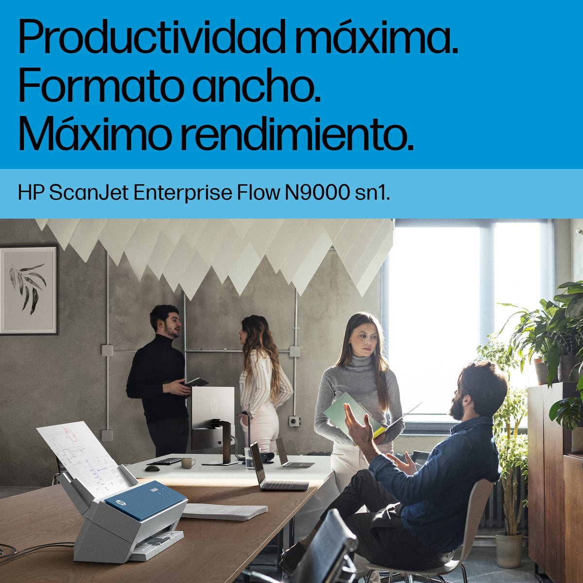 EAN 0198701400875 - HP ScanJet Enterprise Flow N9000 sn1 Escáner alimentado con hojas 600 x 600 DPI A3 Azul, Blanco imagen 3