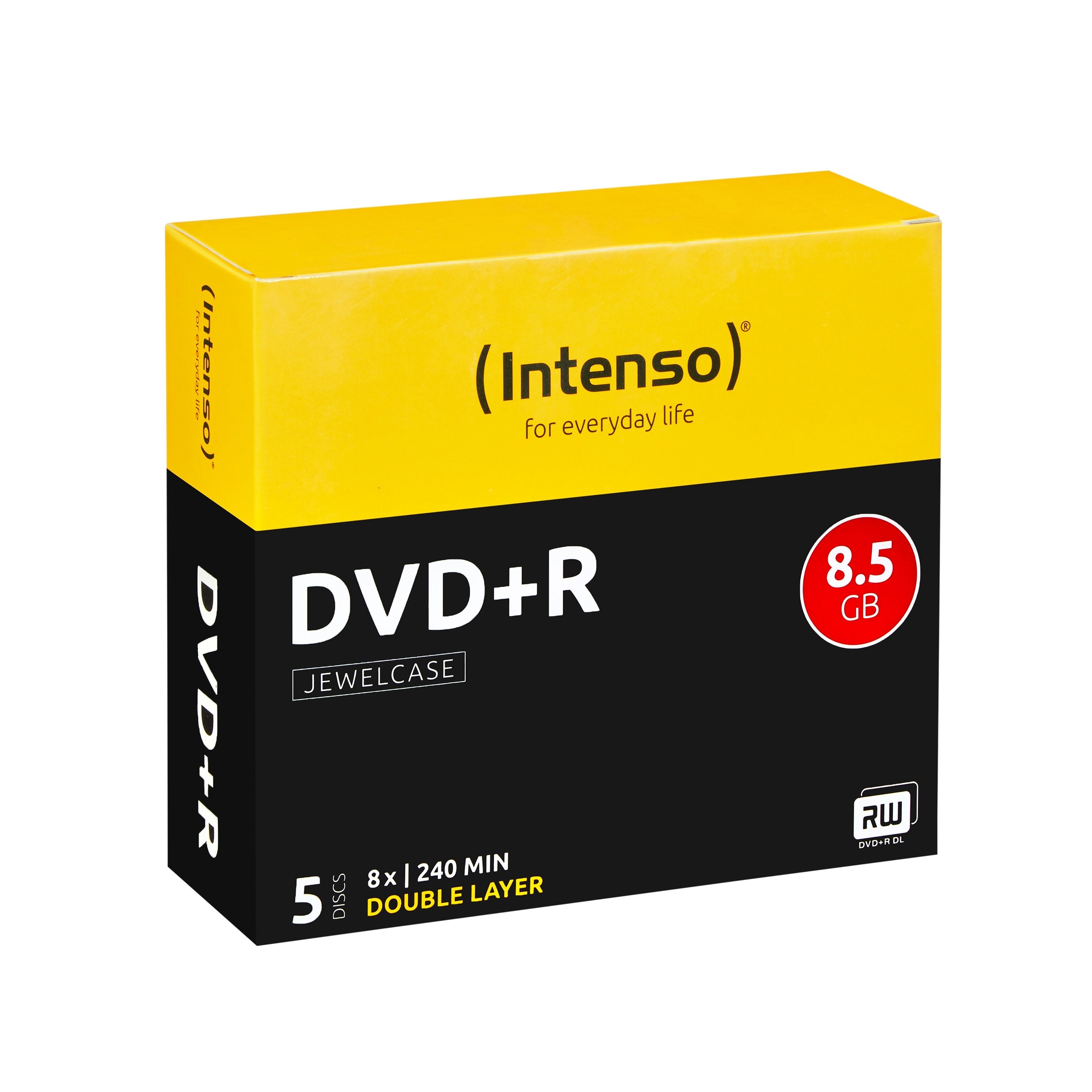 Intenso Dvd+R 8.5gb, Dl, Jewelcase Double Layer  5 Pieza(S)