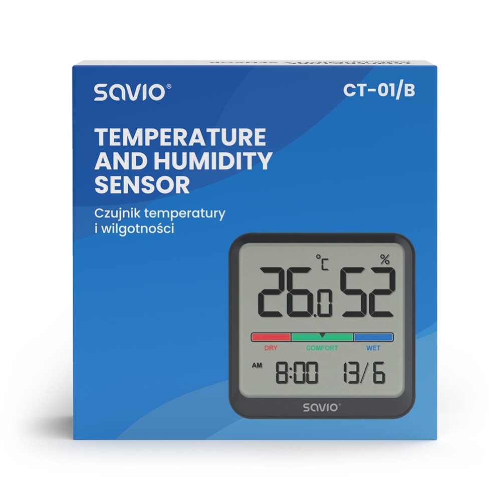 Temp./Humidity Sensor   Savio Ct-01/B Negro