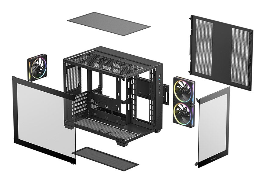 Caja Pc Deepcool Cg330 3f (Negro, Panorama-Design) R-Cg330-Bkngm3-G