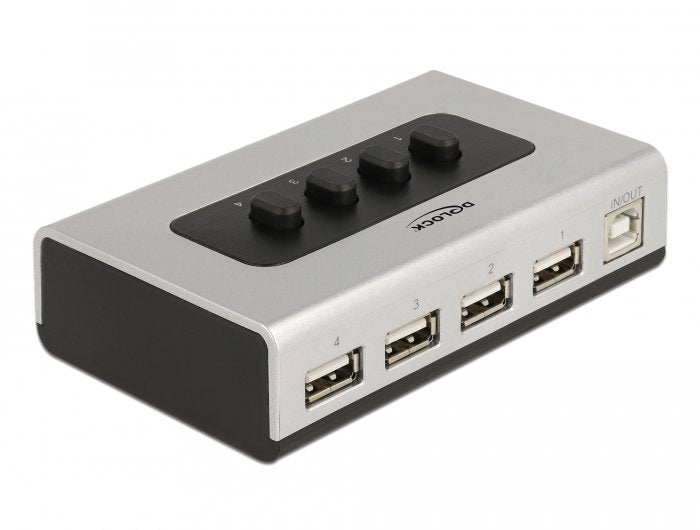 Umschalter Usb 2.0 Mit 1 X Typ-B Buchse Zu 4 X Typ-A Buchse Manuell Bidirektional